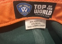 Miami University Hurricanes ACC Hat Green Top Of The World Strap Back College