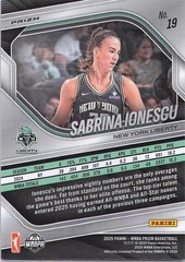 2025 Panini Prizm WNBA #19 Sabrina Ionescu White Seismic Prizms