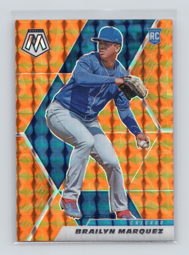 2021 Panini Mosaic Reactive Orange Mosaic #274 Brailyn Marquez RC – Chicago (R)