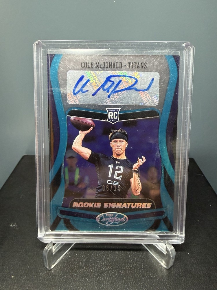 2020 Panini Certified – Rookie Signatures Cole McDonald #RS-CM Mirror Teal…