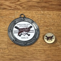 2 – Ranch Burma Vista Little League CA Pin And Medallion