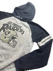 Vintage 80s/90s Los Angeles Raiders Garan Inc. Youth XL Black And Gray Hoodie