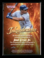 2026 Leaf Vivid Jose Cruz Jr. Inkandescence Auto Orange Lazer #/5 #I-JCR