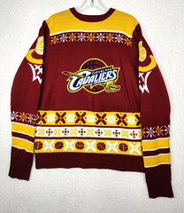 Cleveland Cavaliers Men&rsquo;s Large Acrylic Ugly Sweater Basketball 5229