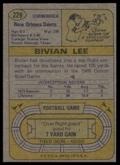 Bivian Lee Rookie 1974 Topps #229 New Orleans Saints