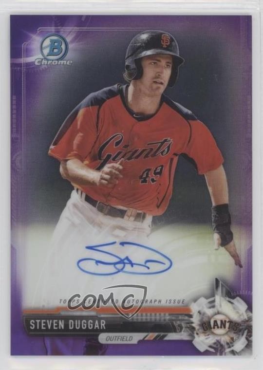 2017 Bowman Chrome Prospect Purple Refractor /250 Steven Duggar #CPA-SD Auto 0b0