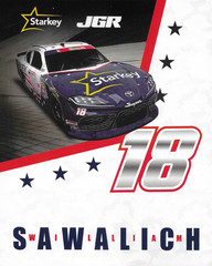 2026 WILLIAM SAWALICH “STARKEY RED WHITE BLUE #18 NASCAR OREILLY POSTCARD
