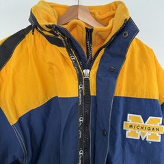 Vintage Michigan Wolverines Puffer Jacket Adult XL Blue Champion Sports Mens 90s