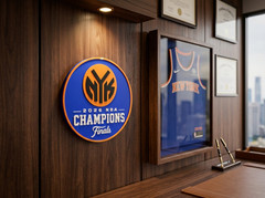 New York Knicks 2026 NBA Champions Wall Desk Shelf Sign NYK Basketball Decor