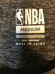 NBA Mens Official Logo Sleeveless Shirt Dark Gray & Black Tank Top Size Medium