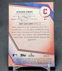 Steven Kwan Chrome Refractor 2025 Bowman&rsquo;s Best Card #61 Cleveland Guardians