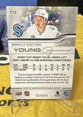 2025-26 Upper Deck Extended Series Berkly Catton Young Guns RC Kraken #712