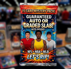 15 Card Mystery Box Sports Cards -Guaranteed Auto Or Graded Slab! NFL NBA MLB 🔥