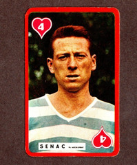 1960-61 Miroir-Sprint Playing Cards Red SENAC (4 of Hearts) [NrMt]