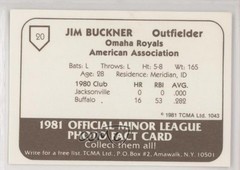 1981 TCMA Minor League Jim Buckner #1043 te2