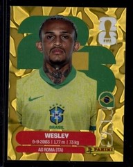 2026 Panini World Cup Sticker Collection Wesley #BRA-8 Brazil Gold Crumple