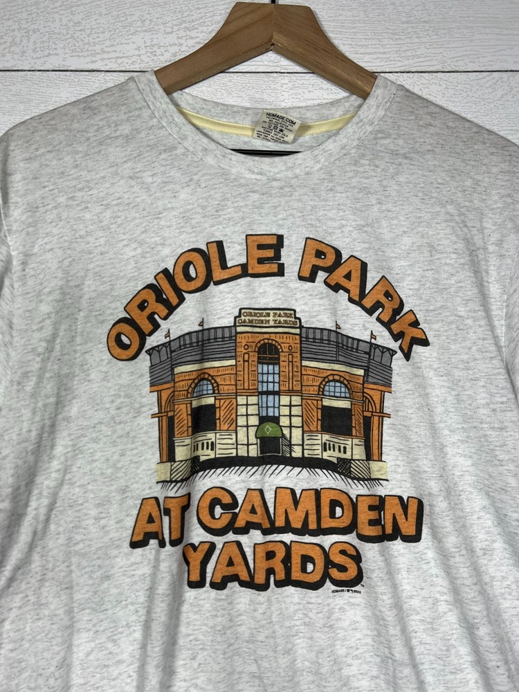 MLB Baltimore Orioles Camden Yards Large Homage Baseball T Shirt Gray Grey Tee