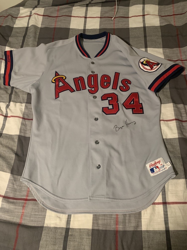 Rawlings California Angels Bryan Harvey Road Jersey 1990 Gray Grey Size 46