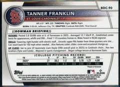 2025 Bowman Draft #BDC-90 Tanner Franklin Chrome Mojo Refractor
