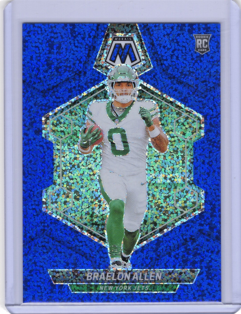 2024 Mosaic Braelon Allen Blue Sparkle Prizm /96 # SSP Jets Rookie FREE SHIPPING