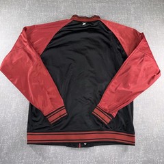 Miami Heat Jacket Mens Large Black Red NBA Basketball Varsity Zipway Snap Button