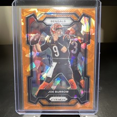 Panini 2023 Prizm Joe Burrow Cincinnati Bengals Orange Cracked Ice #57 Football