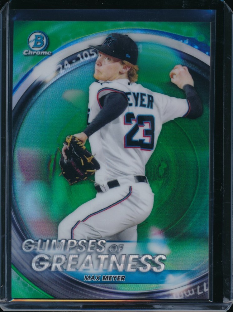 MAX MEYER 2020 Bowman Chrome Draft GREEN REFRACTOR #/99 Glimpse of Greatness RC