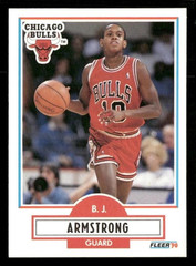 B.J. Armstrong Rookie 1990-91 Fleer #22 RC Chicago Bulls NBA Basketball Card