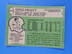 1978 TOPPS FOOTBALL #245 GREG PRUITT HIGH GRADE NEAR MINT NRMT