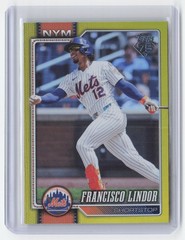 2026 Topps #123 Francisco Lindor Yellow Holo Foil #/399