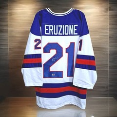 Miracle On Ice Mike Eruzione Signed 1980 USA Hockey Jersey Lake Placid Hologram