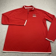 Miami Ohio Redhawks 1/4 Zip Pullover Mens Large Colosseum NCAA Red