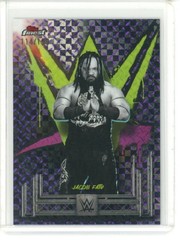 2025 TOPPS FINEST WWE COMMON PURPLE CHECKERBOARD REFRACTOR JACOB FATU 114/199