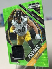 2025 Panini Prizm T.J. Watt Premier Neon Green Pulsar Prizm Patch PY-TJW