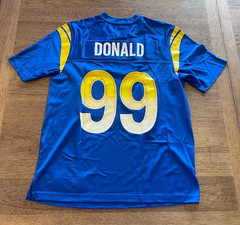 Fanatics Aaron Donald LARGE Los Angeles Rams NFL Home Jersey Football Blue NWT