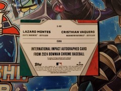 2024 Lazaro Montes/ Vaquero Bowman Chrome International Impact Dual Auto /99