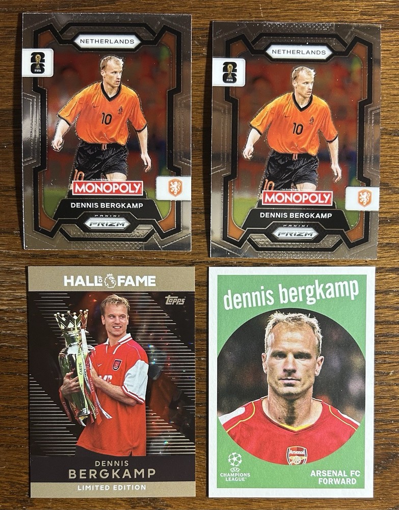 x4 Lot Dennis Bergkamp Prizm Monopoly Topps Arsenal Holland Netherlands