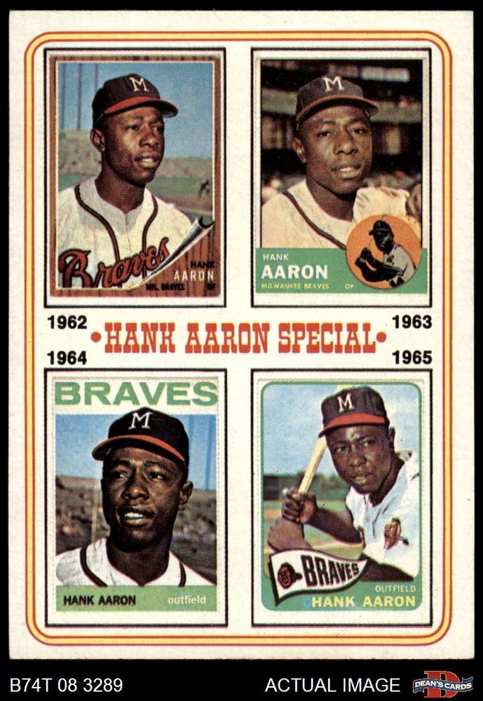 1974 Topps #4 Hank Aaron Special 1962-65 Braves HOF 7 – NM
