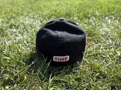 Vintage Nike Hockey Team Canada Flex Fit Black Hat Cap One Size IIHF