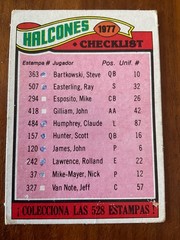 various 1977 Topps Mexican MARKED short print (SP) checklist football cards