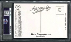 1990-92 Legends Magazine Postcard #13 Wilt Chamberlain HOF Hand Cut PSA 8 NM-MT