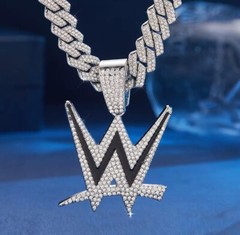 WWE Gem Chain 24&Prime; Iced Out Pendant Necklace Gold Silver Wrestling Fan Jewelry