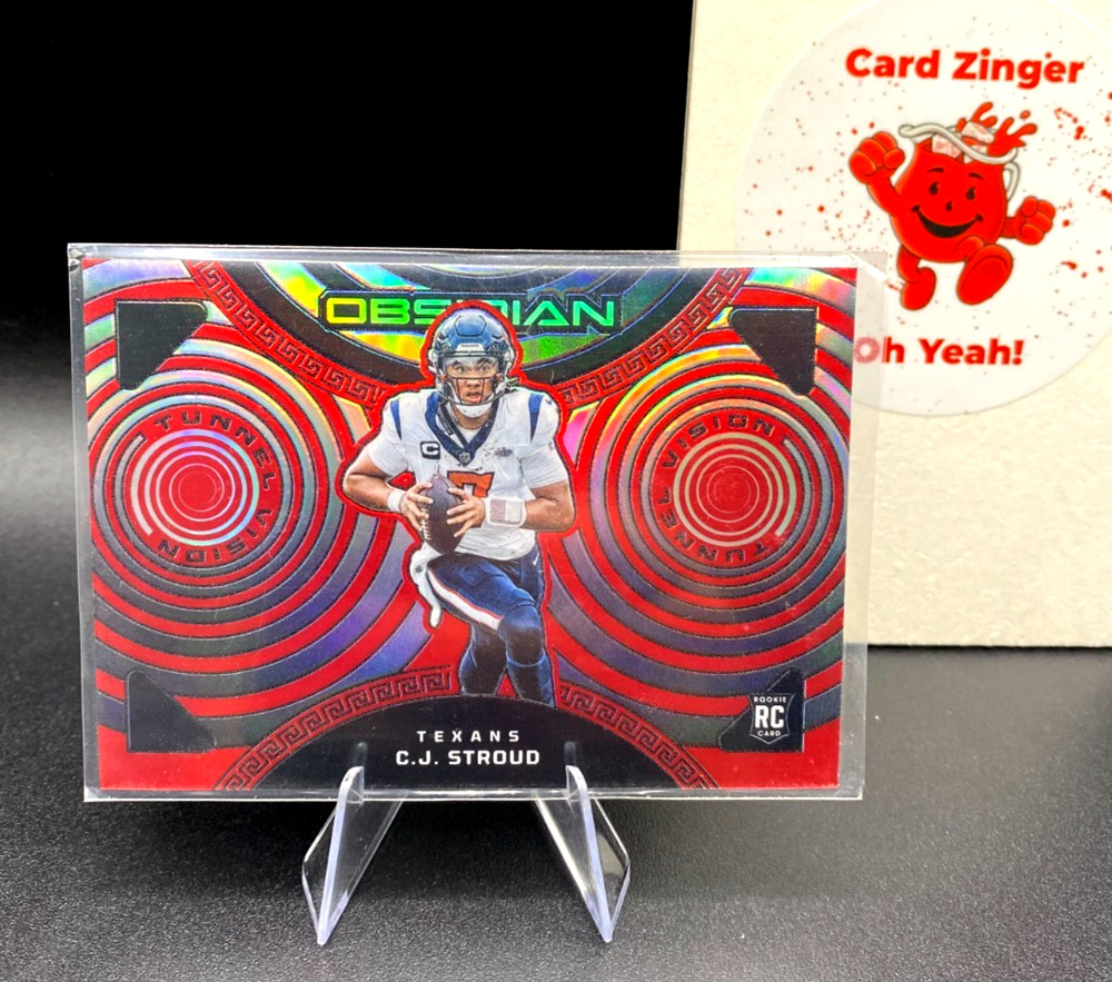 2023 Panini Obsidian Tunnel Vision C.J. STROUD Asia Red Flood Electric Etch (RC)