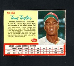 32973* 1962 Post # 193 Tony Taylor EX