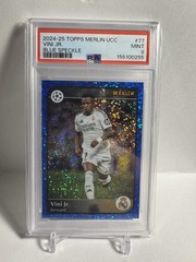 Topps Merlin UCC Vini Jr. Real Madrid #77 Blue Speckle95 /150 PSA 9