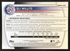 2025 Bowman Chrome Draft Eli Willits Auto Blue Mojo Refractor /150 #BMA-EW