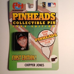 MLB Players Choice Chipper Jones Pinheads Collectible Pins 1999 Edition.
