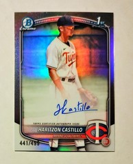 Haritzon Castillo 2025 1st Bowman Chrome AUTO REFRACTOR 441/499 Twins Raw RC z47
