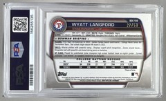 Wyatt Langford 2023 Bowman Chrome Sapphire #BDC-106 Gold 1st RC 27/50 PSA 10