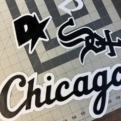Rare MLB Chicago White Sox Custom Handmade Big Logo Light Shorts Mens Med Large